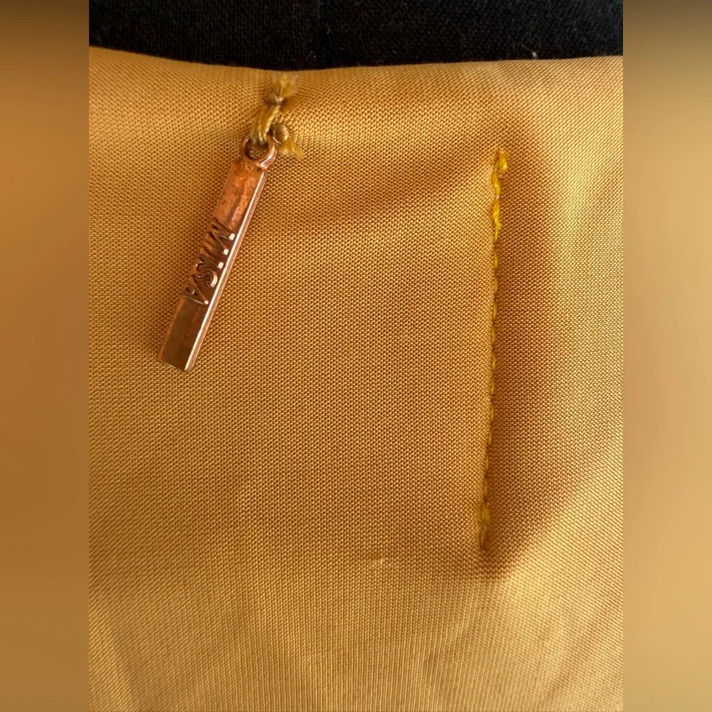 MISA LA Mustard Yellow Twist Front Long Sleeve Mini Dress XS - Picture 6 of 8